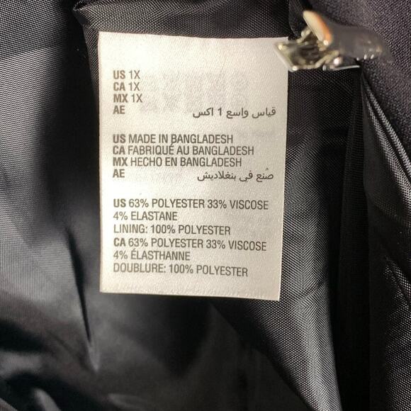 Bar III Black Open Front Boxy Blazer Plus Size 1X NWT Polished Career Jacket - Picture 6 of 8